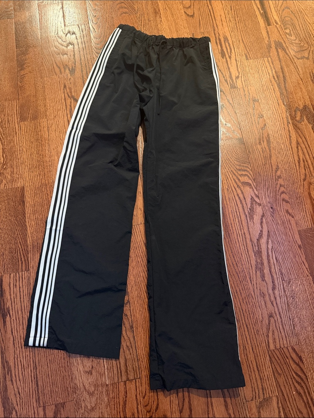 Love Tree Black Track Pants with White Side Stripes